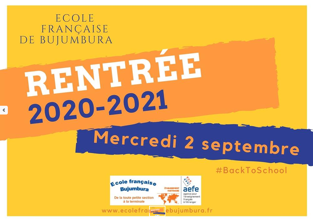 L'Ecole Française de Bujumbura annonce sa rentrée pour 2020-2021 - La